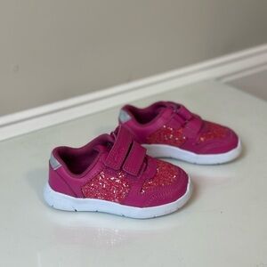 Kids Pink Glitter Sneakers all the way from Scotland